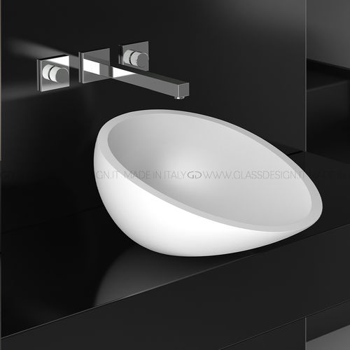 Vasque à poser - Air - GLASS DESIGN Srl - en VetroFreddo® / ovale / sans trou