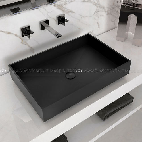 Vasque à poser - Koko - GLASS DESIGN Srl - en VetroFreddo® / rectangulaire / sans trou