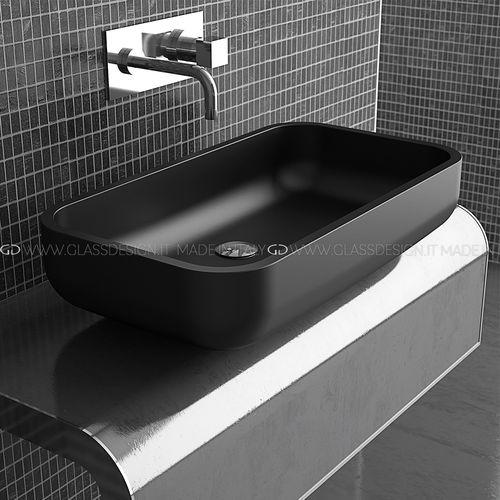 Vasque à poser - Play - GLASS DESIGN Srl - en VetroFreddo® / rectangulaire / sans trou