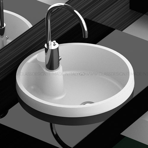 Vasque à encastrer - Naxos FL - GLASS DESIGN Srl - en VetroFreddo® / ronde / 1 trou