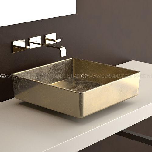 Vasque à poser - Four Lux / Four Lux Sotto - GLASS DESIGN Srl - en Pert® / carrée / sans trou