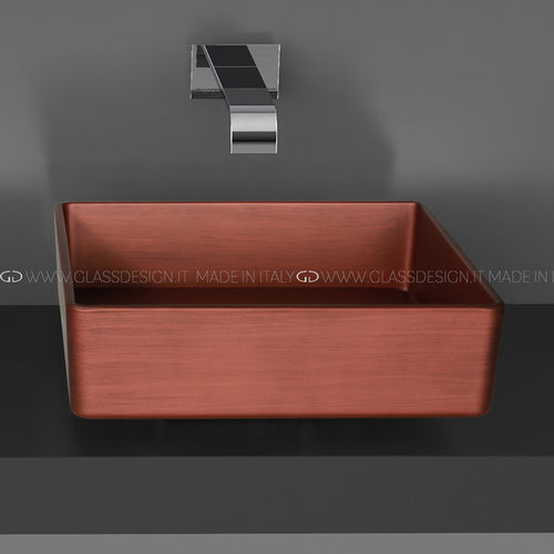 Vasque à poser - Four Vision - GLASS DESIGN Srl - en Pert® / carrée / sans trou