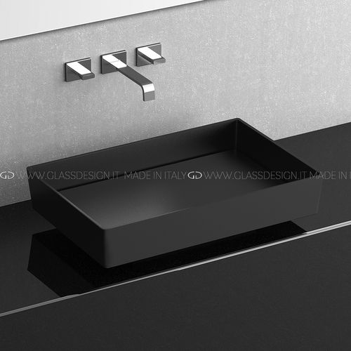 Vasque sous plan - Blade Vision - GLASS DESIGN Srl - en Pert® / rectangulaire / sans trou