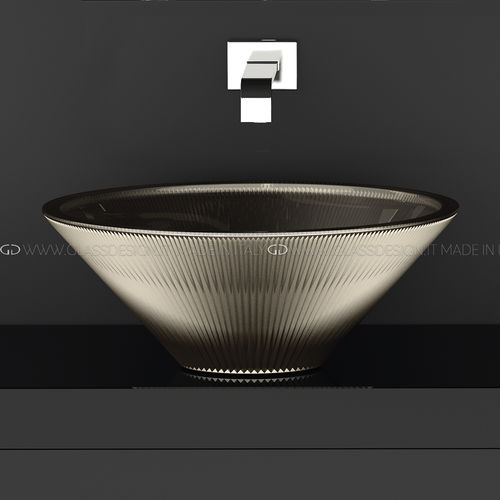 Vasque à poser - Tekno Metal - GLASS DESIGN Srl - en verre / conique / sans trou