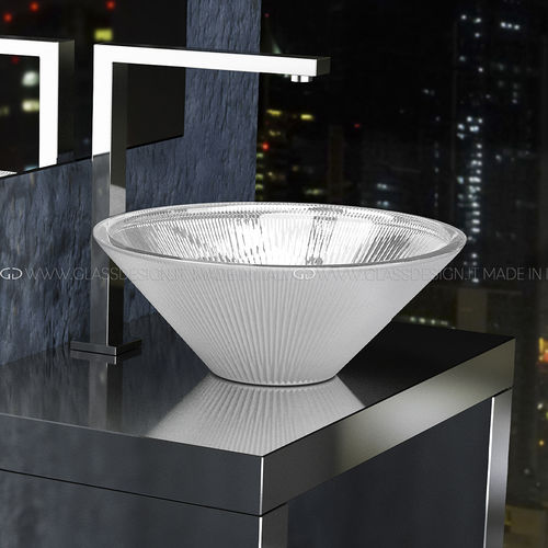 Vasque à poser - Tekno Materic - GLASS DESIGN Srl - en verre / conique / sans trou