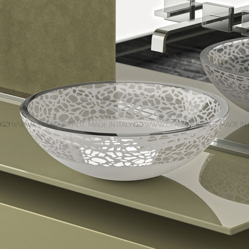 Vasque à poser - Flare 34/40/44 - GLASS DESIGN Srl - en verre / avec miroir ajustable / ronde