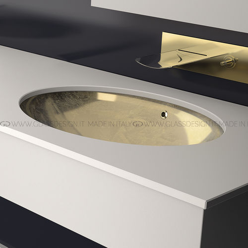 Vasque sous plan - FLOU SOTTO - GLASS DESIGN Srl - en verre / ovale / sans trou