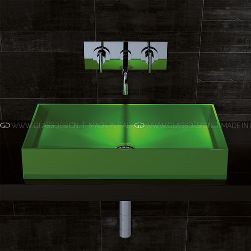 Vasque à poser - BARCHETTA/BARCHETTA LIGHT - GLASS DESIGN Srl - en silicone / rectangulaire / sans trou