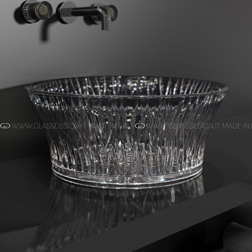 Vasque à poser - Volè Sole - GLASS DESIGN Srl - en cristal / transparente / ronde
