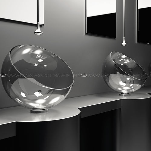 Vasque à poser - Moon - GLASS DESIGN Srl - en cristal / transparente / ronde