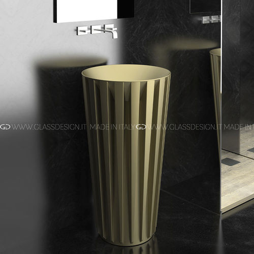 Vasque sur pied - AQUARAMA - GLASS DESIGN Srl - en VetroFreddo® / ronde / sans trou