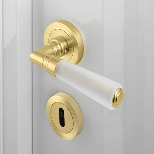 Poignée pour porte - Elka Liscia / Rigata / Torciglione - GLASS DESIGN Srl - en laiton / en cristal / contemporaine