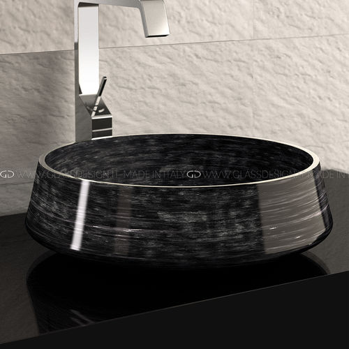 Vasque à poser - Exté / Exté Lux - GLASS DESIGN Srl - en aluminium / ronde / sans trou