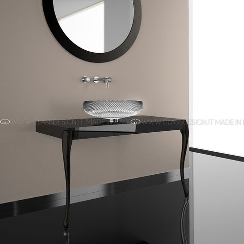 Plan vasque en bois laqué - MUSA - GLASS DESIGN Srl - en bois doré à la feuille d'or / en MDF / à usage professionnel