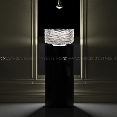 Meuble vasque à poser - LUMIERE - GLASS DESIGN Srl - en bois laqué / en verre / contemporain