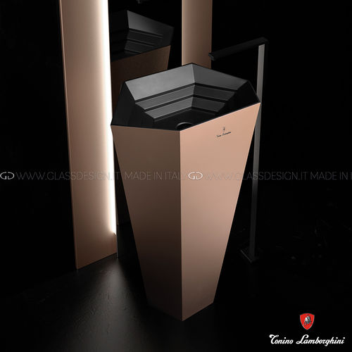 Vasque sur pied - Vision Edition - GLASS DESIGN Srl - en VetroFreddo® / personnalisable / sans trou