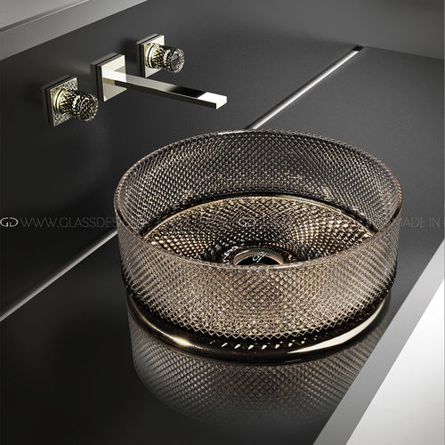 Vasque à poser - Villa XL - GLASS DESIGN Srl - en cristal / ronde / sans trou