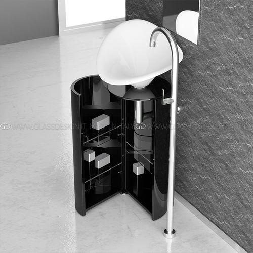 Meuble vasque à poser - KOIN XL - GLASS DESIGN Srl - en métal / contemporain / avec porte