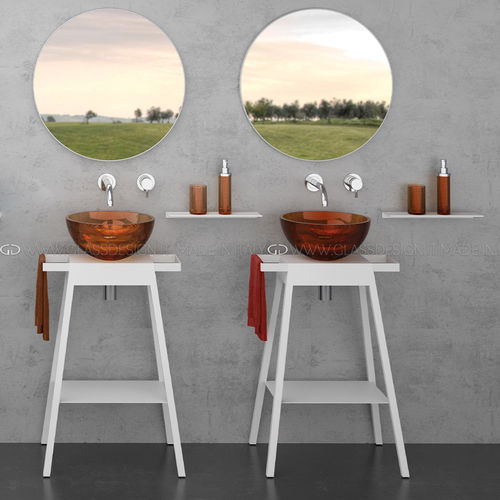 Meuble vasque à poser - BLOOM - GLASS DESIGN Srl - en métal / en VetroFreddo® / contemporain