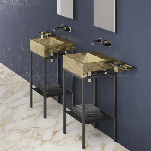 Meuble vasque à poser - ELLE PLUS - GLASS DESIGN Srl - en métal / en VetroFreddo® / contemporain
