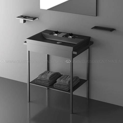 Meuble vasque à poser - ITALY PLUS - GLASS DESIGN Srl - en métal / en VetroFreddo® / contemporain