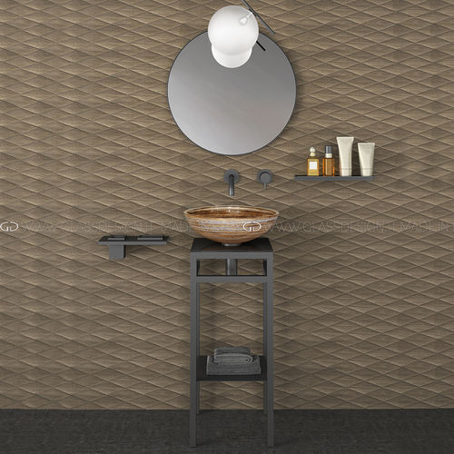 Meuble vasque à poser - MOVE - GLASS DESIGN Srl - en acier inoxydable / contemporain / sans porte