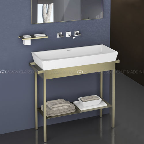 Meuble vasque à poser - GENOVA PLUS - GLASS DESIGN Srl - en acier inoxydable / contemporain / sans porte