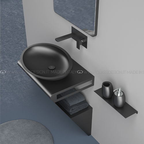 Meuble vasque suspendu - ZERO - GLASS DESIGN Srl - en acier inoxydable / contemporain / sans porte