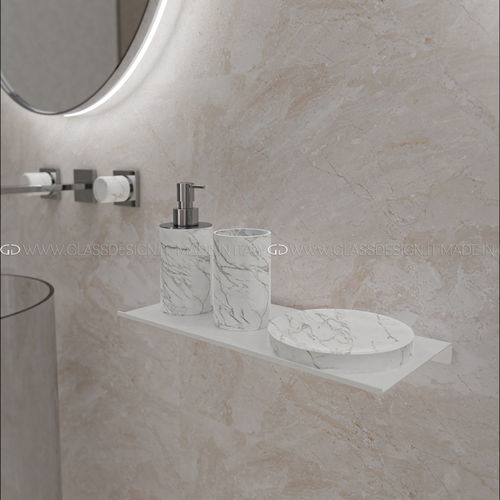 Distributeur de savon à poser - GLASS DESIGN Srl - en marbre / en marbre de Carrare / manuel