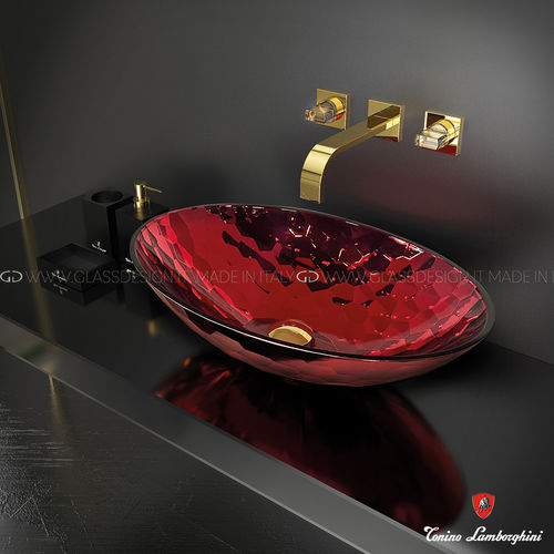 Vasque à poser - ALLURE OVAL XL  - GLASS DESIGN Srl - en cristal / ovale / sans trou