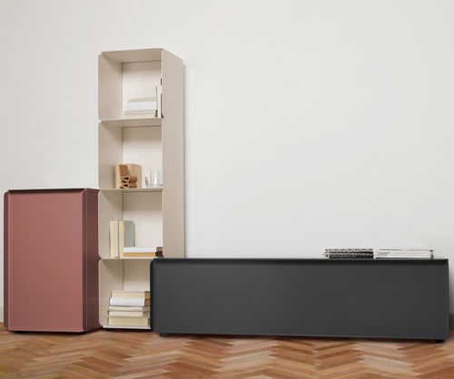 Buffet contemporain - Collar composition - Quodes - en MDF laqué / en aluminium / en acier à revêtement par poudre