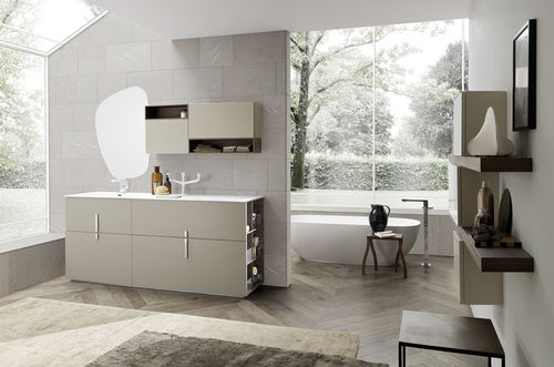 Salle de bain contemporaine - COMPOSIZIONE 001 - AZZURRA ARREDOBAGNO - en céramique / en bois / en mélaminé
