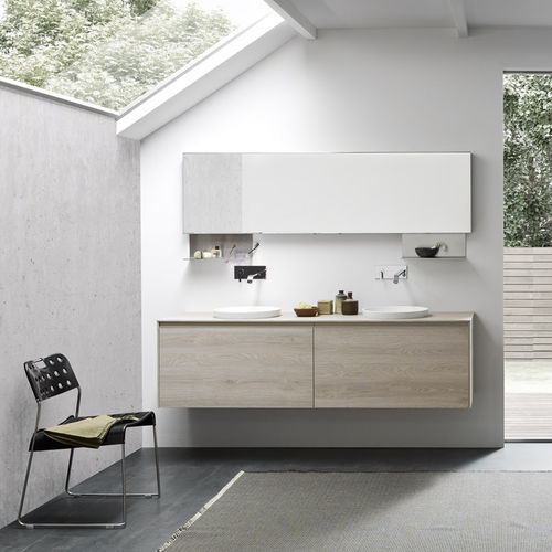 Salle de bain contemporaine - COMPOSIZIONE 105 - AZZURRA ARREDOBAGNO - en céramique / en bois / en mélaminé