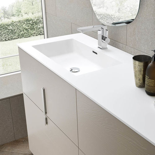 Vasque à encastrer - COMPOSIZIONE 001 - AZZURRA ARREDOBAGNO - en céramique / en bois / avec plan intégré
