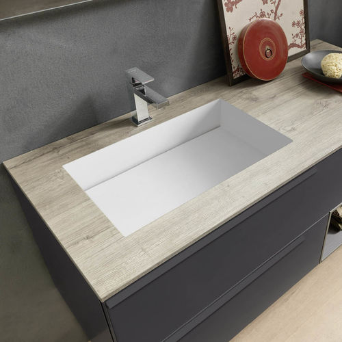 Vasque à encastrer - COMPOSIZIONE 009 VAR 2 - AZZURRA ARREDOBAGNO - en céramique / en bois / avec plan intégré