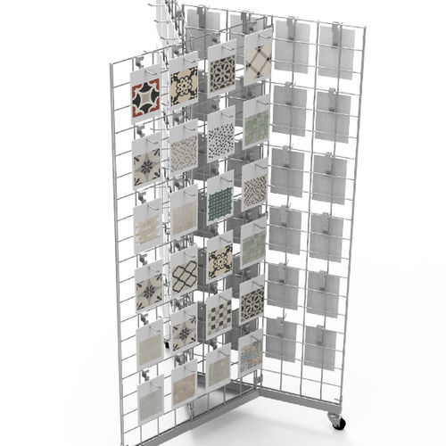 Présentoir à carrelage en métal - BT078C - BORA CELIK - double-face / à roulettes / pour commerce