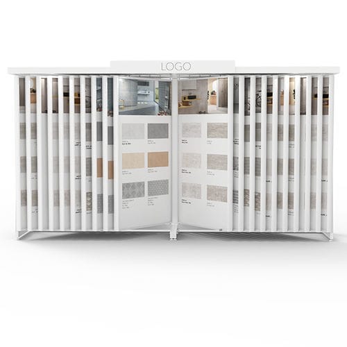 Présentoir à carrelage en métal - BR019C - BORA CELIK - unilatéral / à panneau / pour commerce