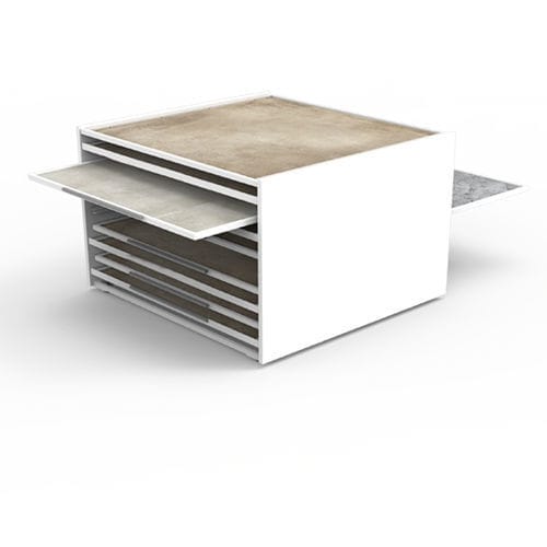 Présentoir à carrelage en bois - BD003 series - BORA CELIK - double-face / à panneau / table