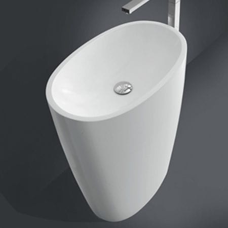 Vasque sur pied - 38 - CASA BATH - en céramique / ovale / contemporaine