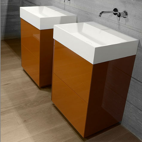 Meuble vasque à poser - 01 - CASA BATH - en chêne / en noyer / contemporain