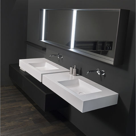 Meuble vasque double - WAVE 1 - CASA BATH - suspendu / en bois / contemporain