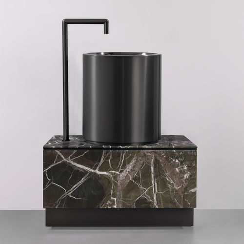 Meuble vasque à poser - ABC03 - CEADESIGN - en acier inoxydable / en simili cuir / contemporain