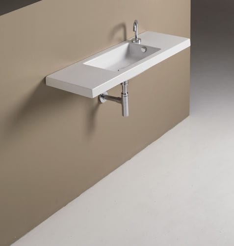 Vasque suspendue - SERIE 35 SERIES - CERAMICA TECLA - en céramique / avec plan intégré / rectangulaire