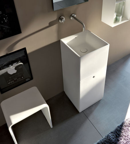 Vasque sur pied - DUAL - COLACRIL - en acrylique / avec miroir ajustable / carrée