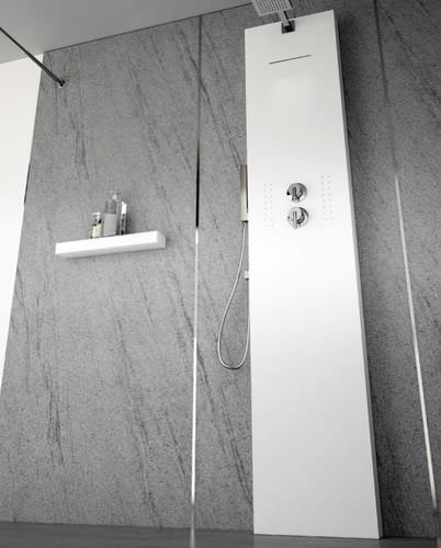 Colonne de douche blanche - MYWATER - COLACRIL - murale / contemporaine / en panneau