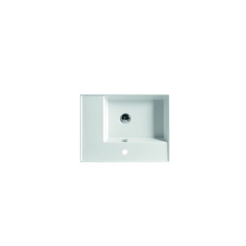 Vasque suspendue - SQUARE - COLAVENE - en céramique / avec plan intégré / rectangulaire