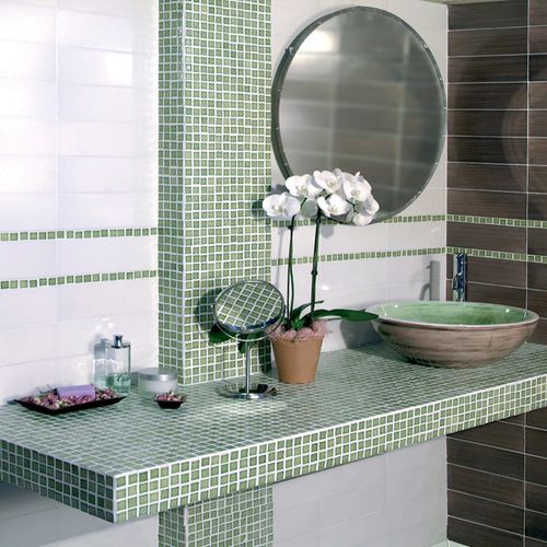 Mosaïque en céramique - FETTUCCIA - PENNELLATO VERDE MARCIO - DE MAIO FRANCESCO - d'intérieur / murale / rectangulaire