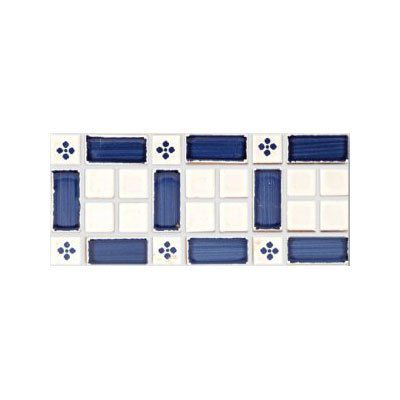 Mosaïque en céramique - BIANCO VIETRI - PENNELLATO BLU - PALMETTA BLU - DE MAIO FRANCESCO - d'intérieur / murale / rectangulaire