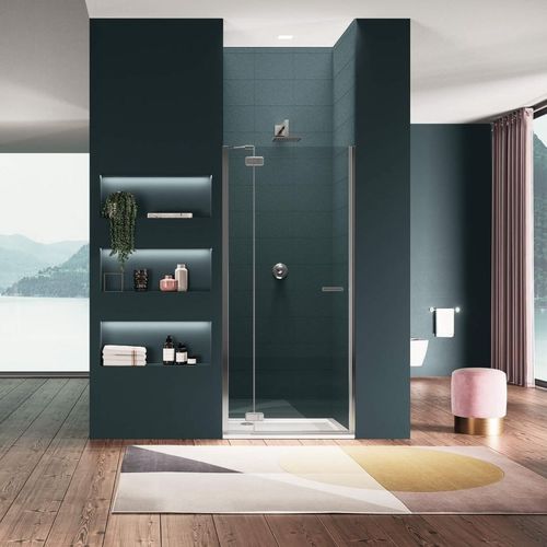Paroi de douche battante - GR-TN2 L - DUKA - en verre trempé / sur mesure