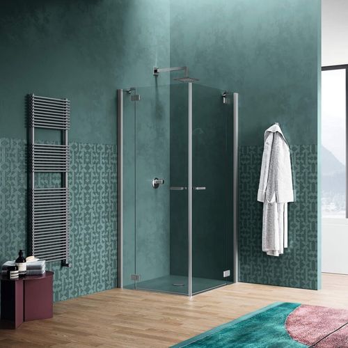 Paroi de douche battante - GR-TE2 L - DUKA - en verre trempé / sur mesure